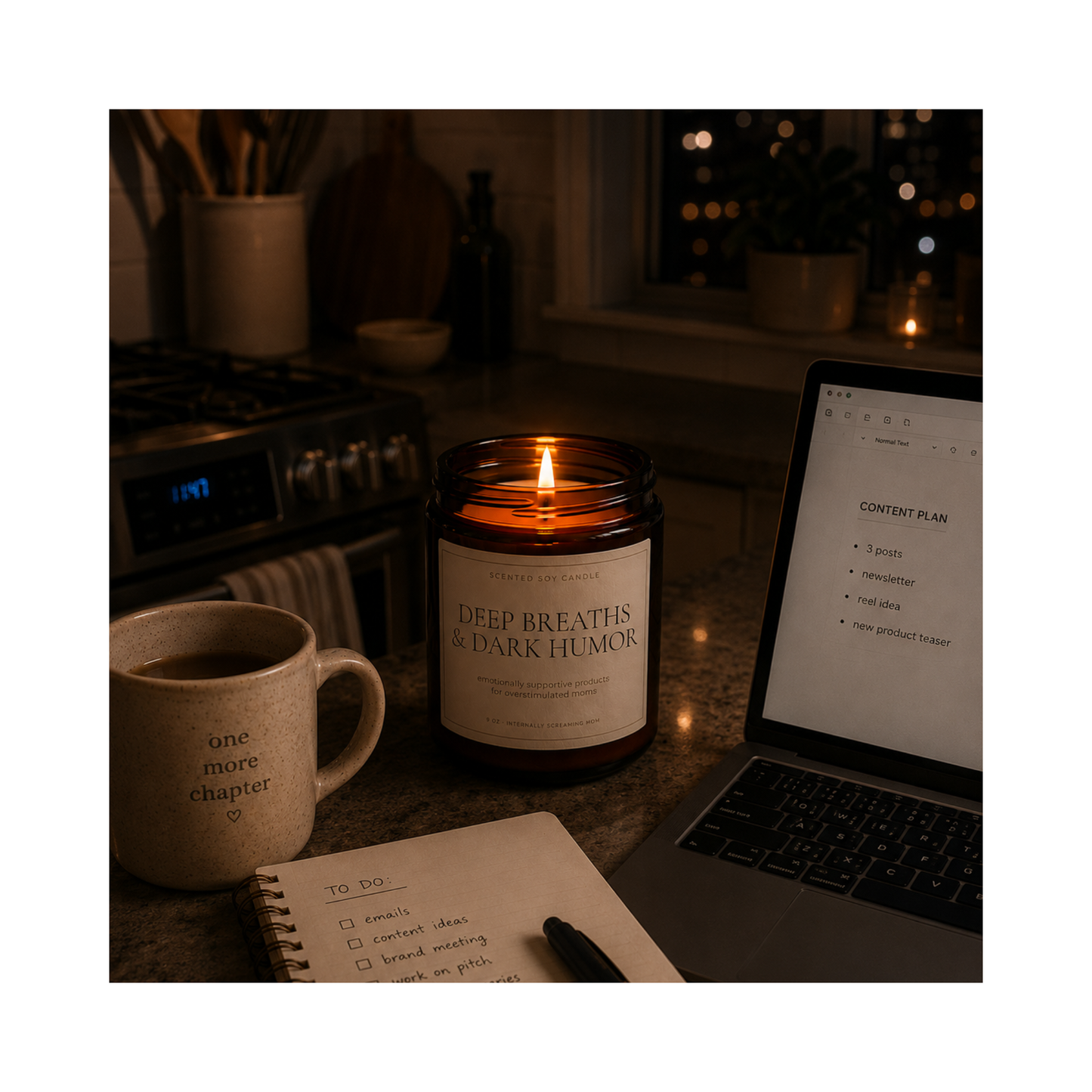 Deep Breaths & Dark Humor — Scented Soy Candle