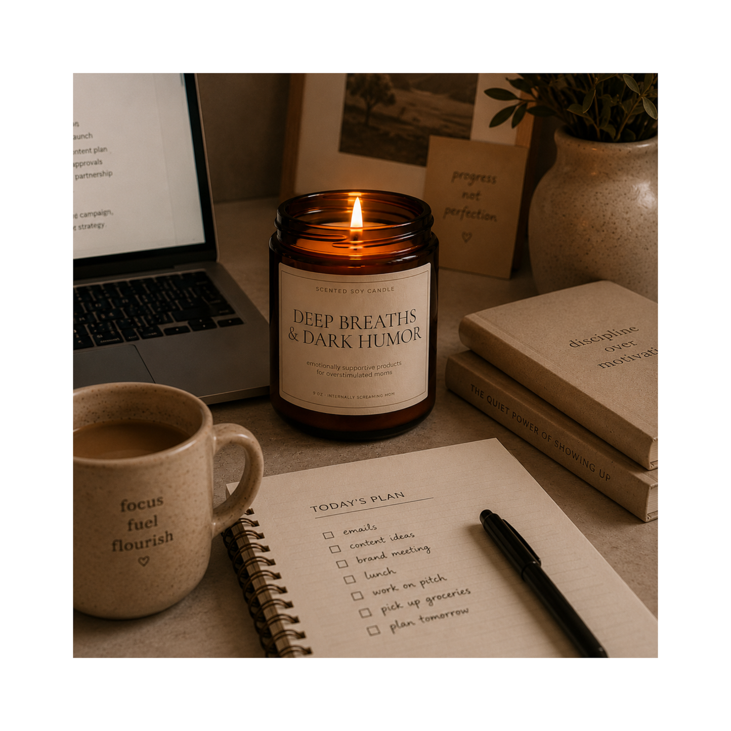 Deep Breaths & Dark Humor — Scented Soy Candle